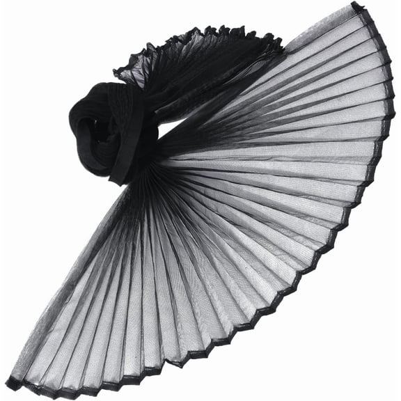 1 m Polyester Pleated Fabric Clothing Accessories Black 1600x0.2mm for DIY