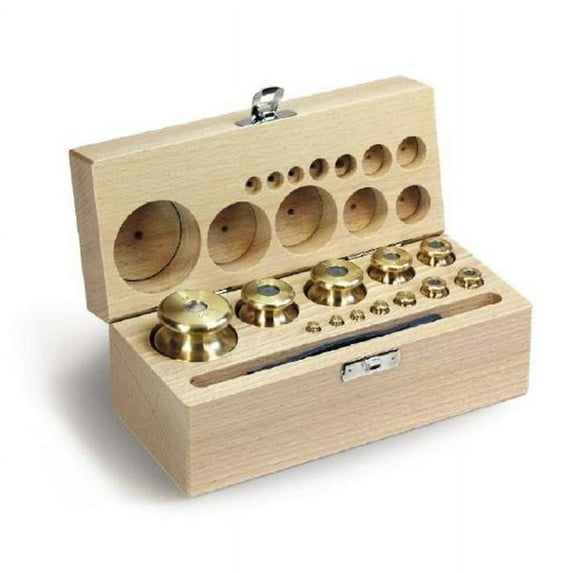 1 mg-50 g M1 Class Set of Weight in Wooden Box with Finely Turned Brass