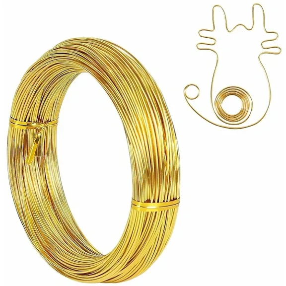 1 mm 18 Gauge Aluminum Wire 50 m Soft Creative Hobby Wire for Sculpture, Bicycle Modeling, Jewelry Making, Weaving and Wrapping (Gold)