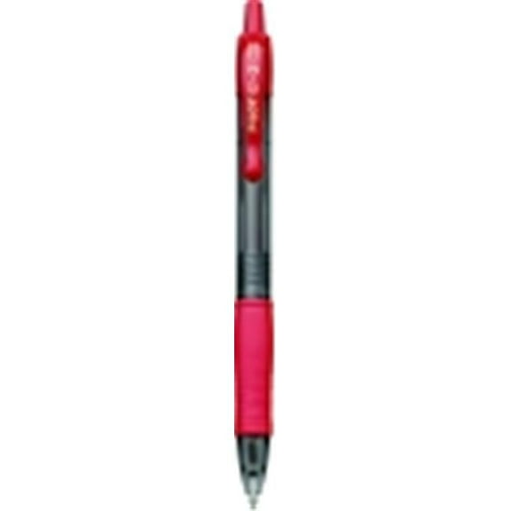 1 mm. Bold Tip G-2 Retractable Gel Ink Rollerball Pen - Red, Pack 12