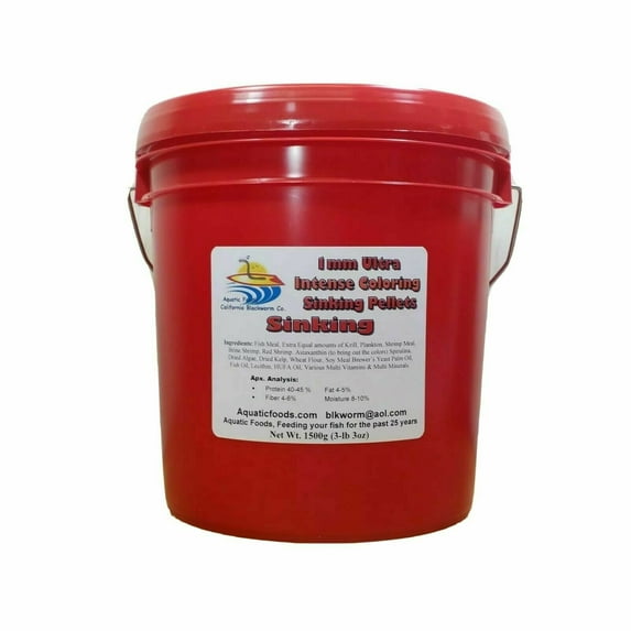 1 mm Sinking Ultra Intense Color Enhancing SINKING Pellets for ALL Tropicals…1500g / 3.3-lbs Bucket
