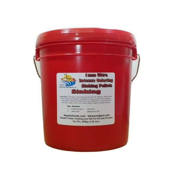1 mm Sinking Ultra Intense Color Enhancing SINKING Pellets for ALL Tropicals...2000g / 4.4-lbs Bucket