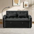 thumbnail image 1 of 1 multifunctional foldable sofa bed in 3 different lengths modern sofa upgraded suede fabric adjustable backrest with USB port ashtray and rotating telephone stand, 1 of 10