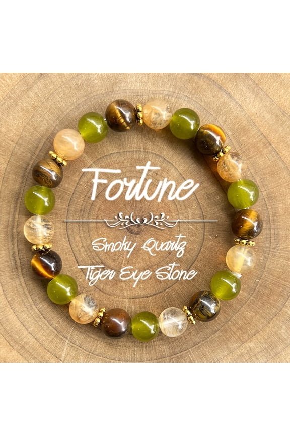 1 natural stone smoke quartz and tiger -eyed stone woven bracelets are suitable for women and are perfect blessing gifts,Multi -colored