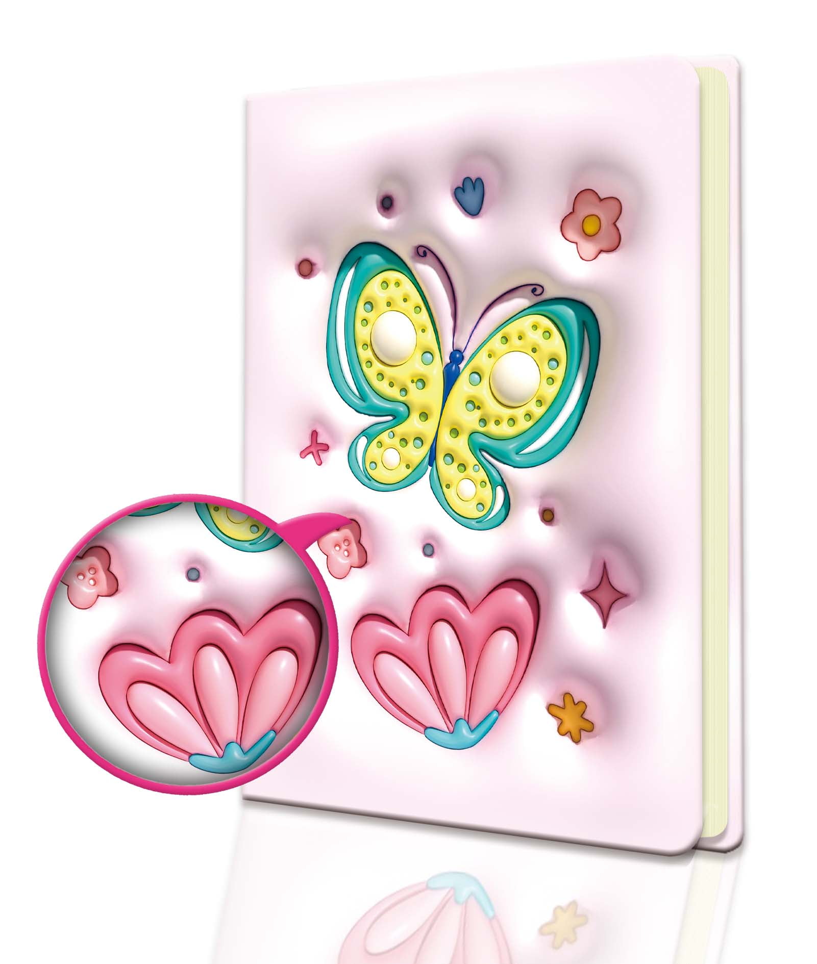 1 notebook with 3D effect, 7*5.2*0.83 Inches, cover bumpy 3D effect ...