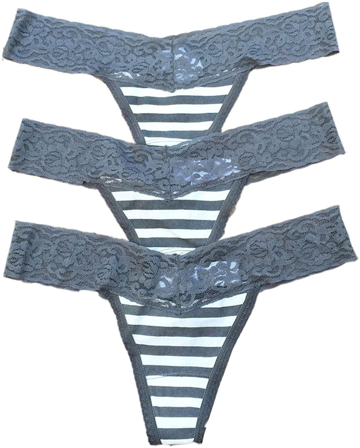 Women's Lace Panties Crotchless Mesh Underpant Transparent Thong