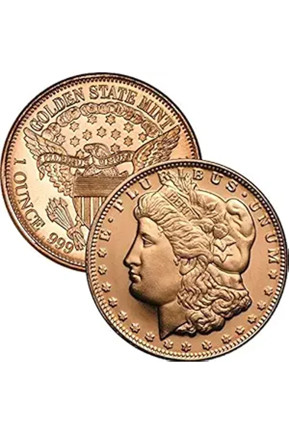 1 oz .999 Pure Copper Round/Challenge Coin (Morgan Dollar)