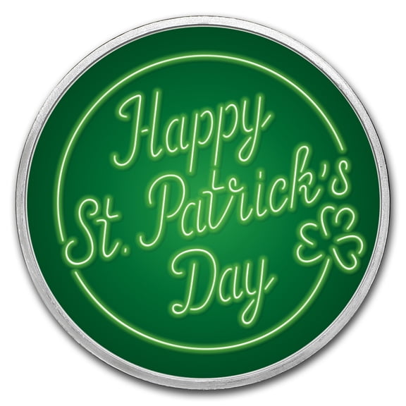 1 oz Ag Colorized Round - APMEX (Happy St. Patrick's Day, Neon)