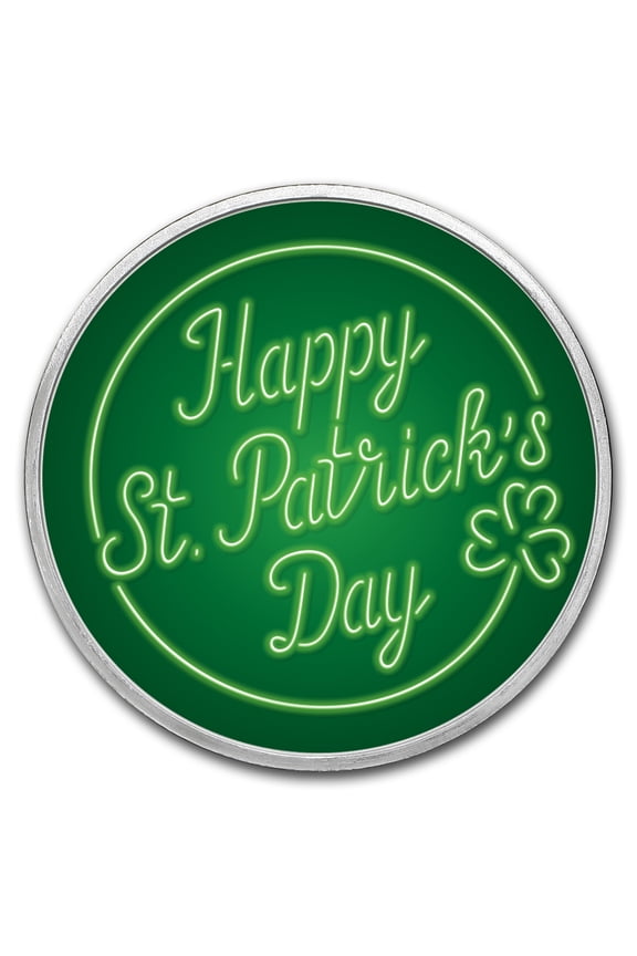 1 oz Ag Colorized Round - APMEX (Happy St. Patrick's Day, Neon)