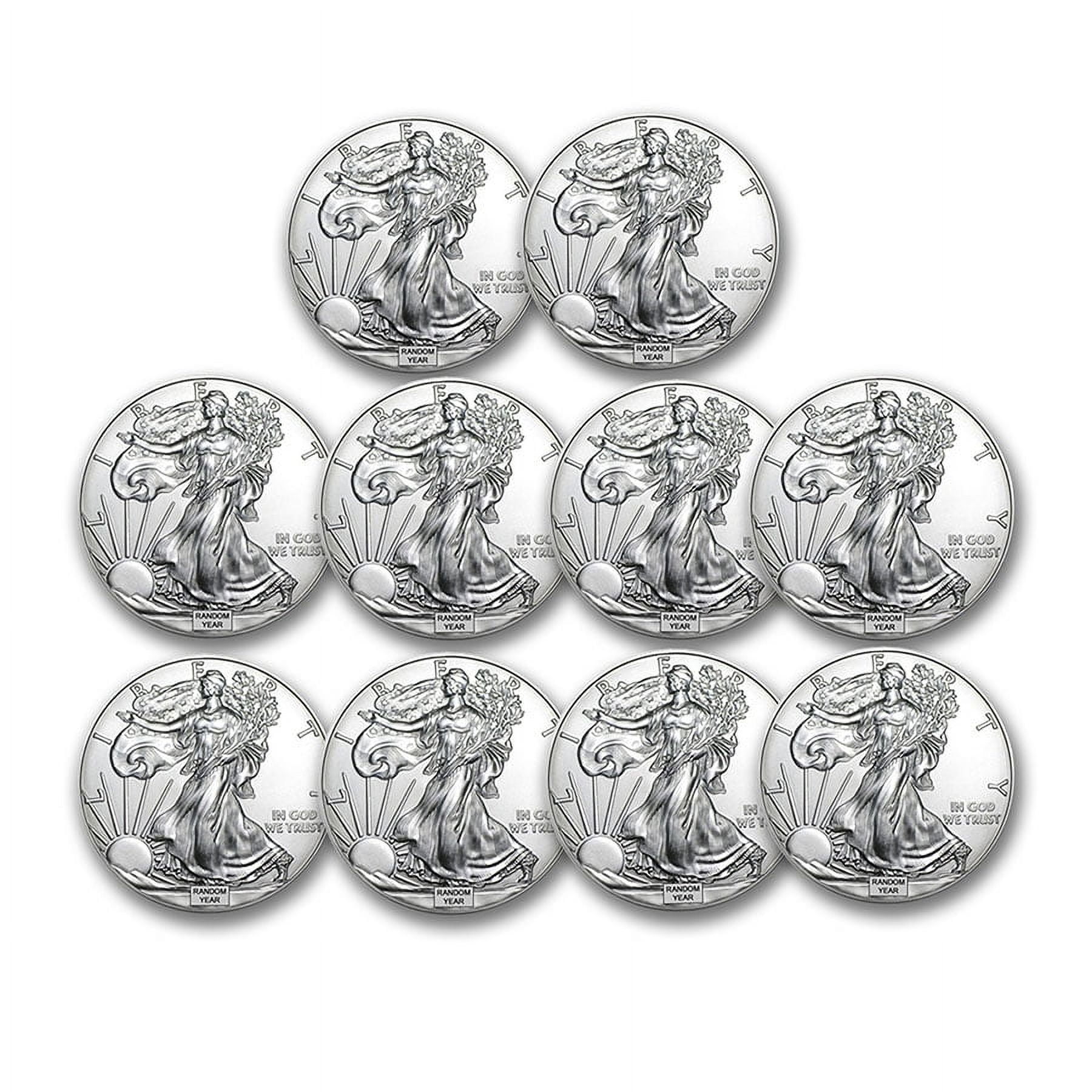 U.S. MINT 1 oz American Silver Eagle BU (Random Year) - Lot of 10
