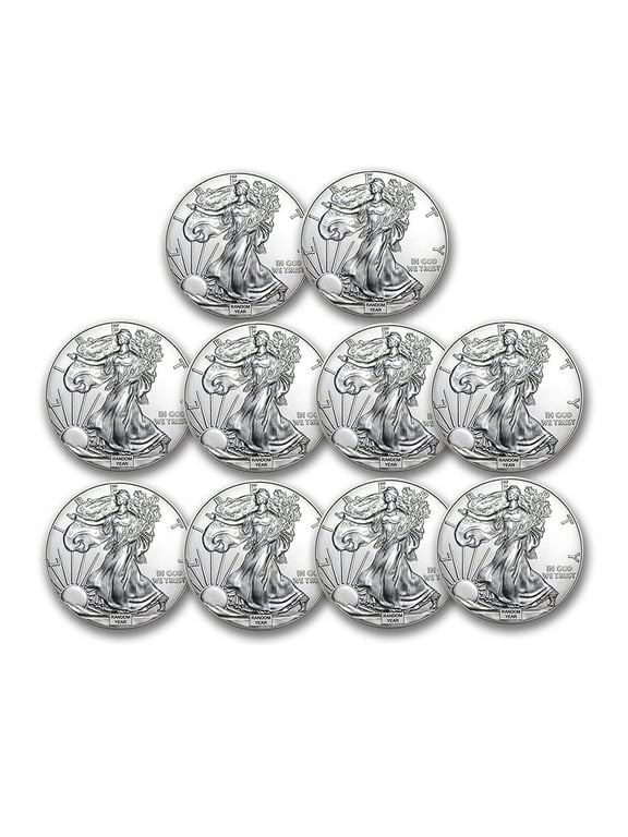 1 oz American Silver Eagle BU (Random Year) - Lot of 10