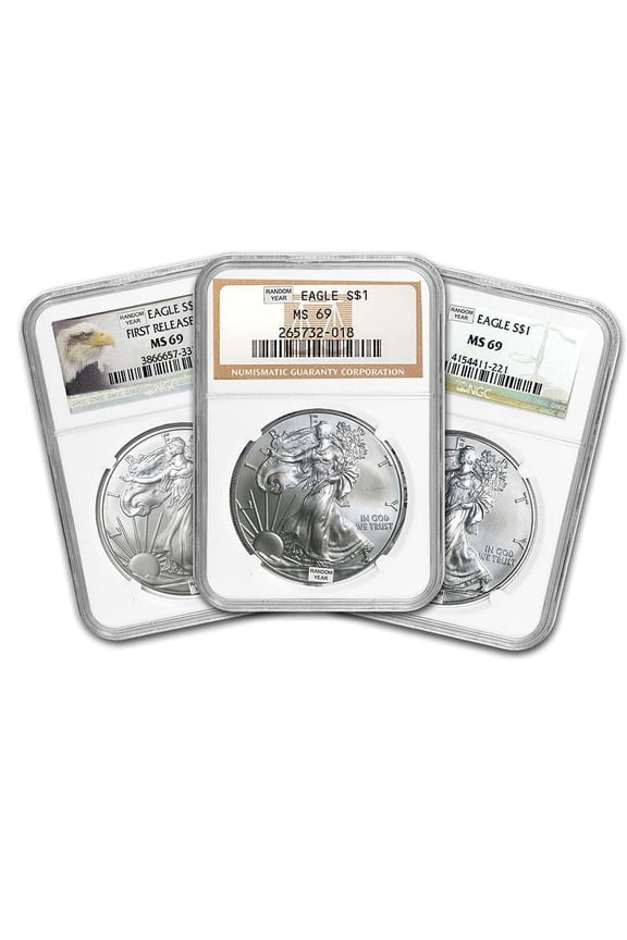 1 oz American Silver Eagle MS-69 NGC (Random Year)