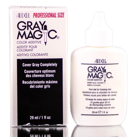 1 oz , Ardell Gray Magic Color Additive - cover gray completely , Hair Scalp Skin Body - Pack of 2 w/ SLEEK Teasing Comb
