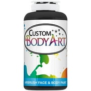 1 oz BLACK Custom Body Art Water-Based Airbrush Face and Body Paint Make-Up