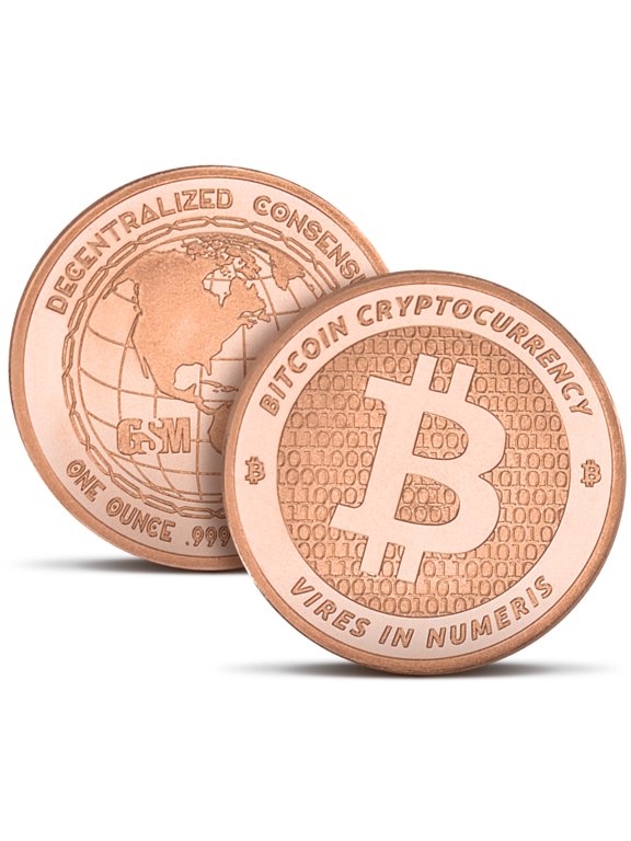 1 oz Bitcoin Copper Round .999 Fine Bullion in Protective Flip