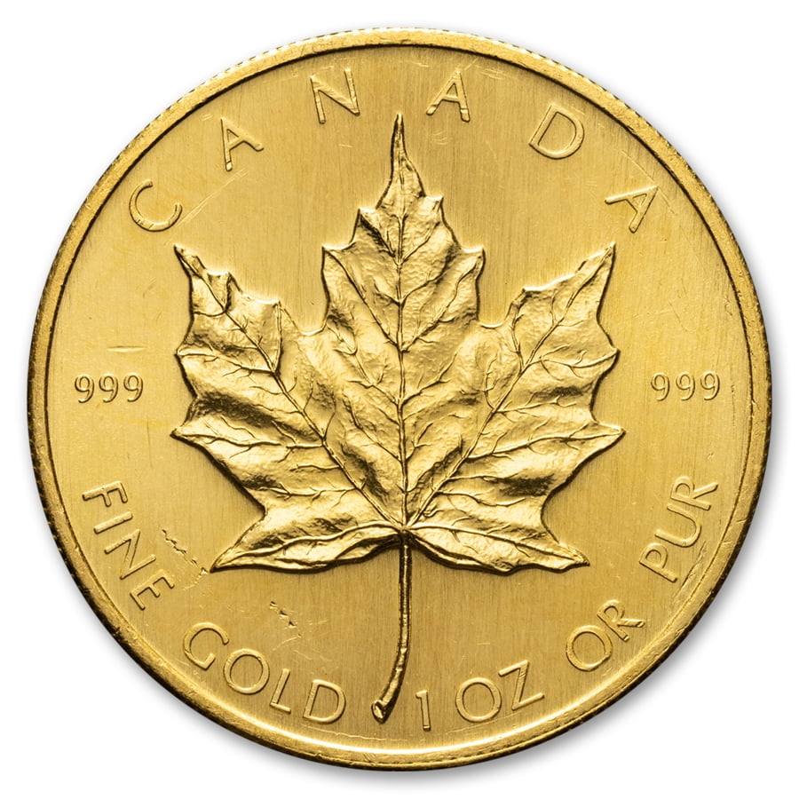 ROYAL CANADIAN MINT 1 oz Canadian Gold Maple Leaf Coin BU - Abrasions