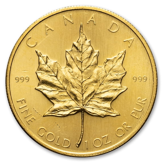 Royal Canadian Mint 1 oz Canadian Gold Maple Leaf Coin BU with abrasions