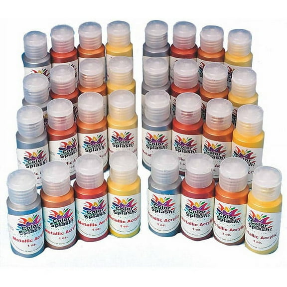 1 oz Color Splash! Metallic Acrylic Paint Pass Around Pack, Set of 32