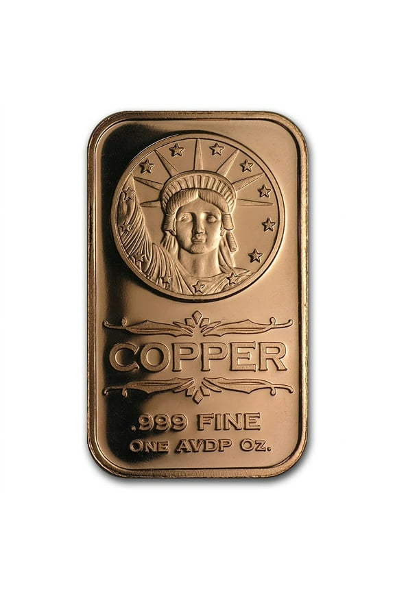 1 oz Copper Bar - Liberty Head