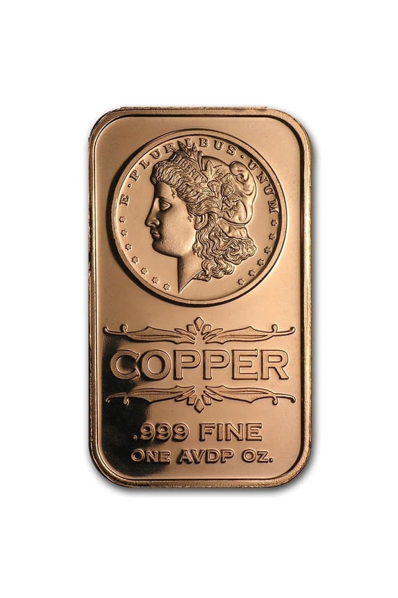 1 oz Copper Bar - Morgan Dollar