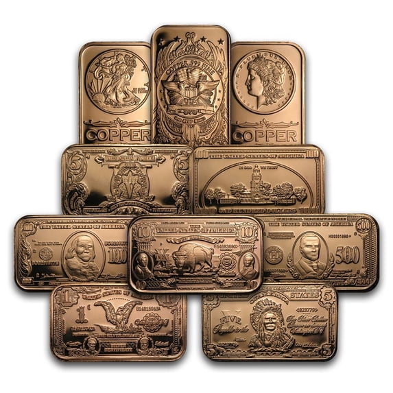 1 oz Copper Bar - Random Design