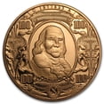 thumbnail image 1 of 1 oz Copper Round - $100 Benjamin Franklin Banknote Replica, 1 of 3