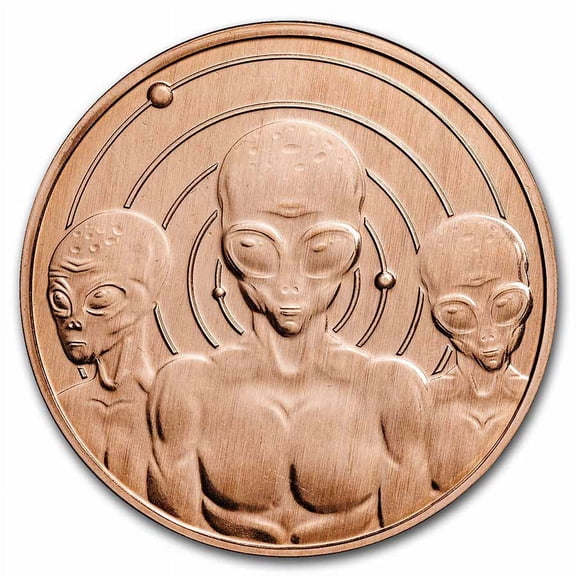 1 oz Copper Round - Aliens "I Believe" UFO