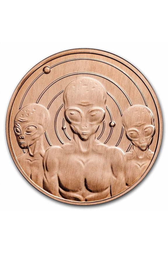 1 oz Copper Round - Aliens "I Believe" UFO