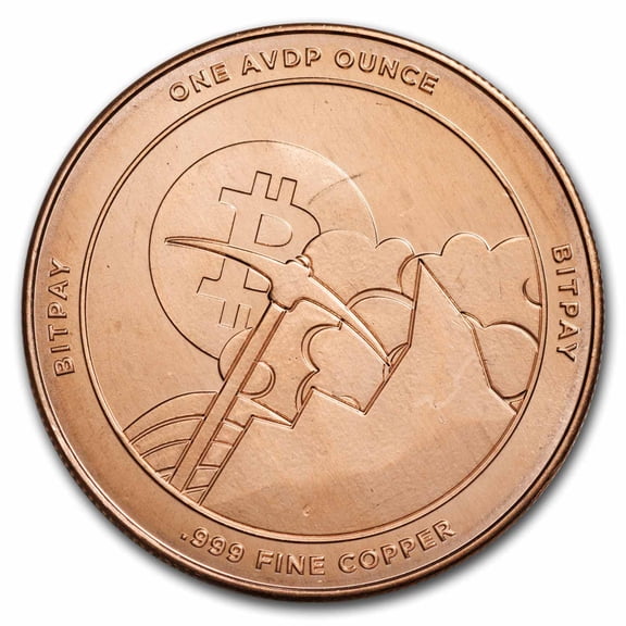 1 oz Copper Round - Bitpay
