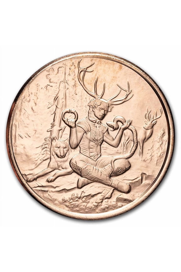 1 oz Copper Round - Celtic Lore: Cernunnos