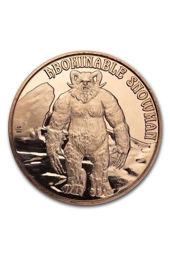 1 oz Copper Round - Cryptid Creatures: Abominable Snowman