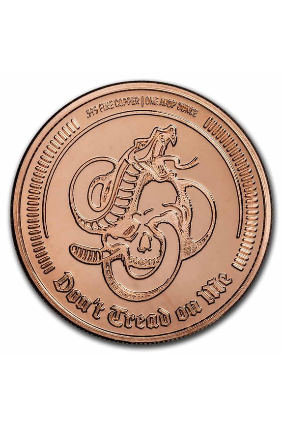 1 oz Copper Round - Don't Tread on Me | Liberty or Death