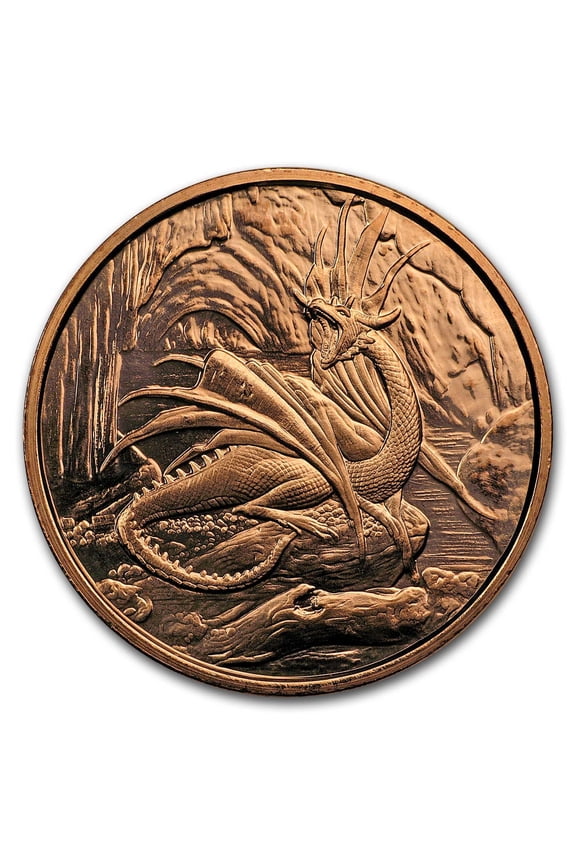 1 oz Copper Round - Nordic Creatures: Nidhoggr Dragon