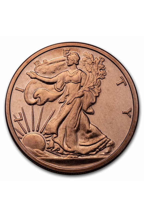 1 oz Copper Round - Walking Liberty