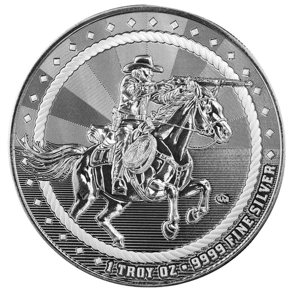 1 oz Cowboy Rifleman Silver Round .9999 Silver Bullion Round