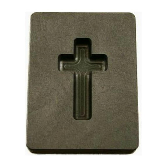 1 oz Custom Cross Gold High Density Graphite Mold Silver Necklace - 1.43 in.