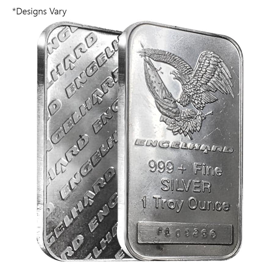 1 oz Engelhard Silver Vintage Bar .999 Fine