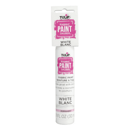 1 oz Fabric Paint Dauber, Built In Dauber Tip for Precise Application, Easy to Use for Crafting, DIY Projects, Fabric Painting, Small Convenient Bottle, Ideal for Detailed Designs, White