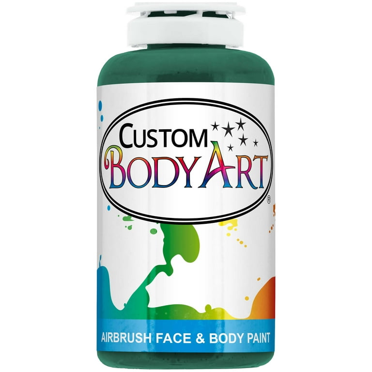 1 oz GREEN Custom Body Art Water-Based Airbrush Face and Body Paint Make-Up