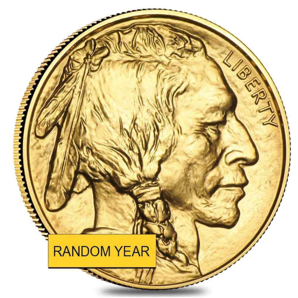1 oz Gold American Buffalo $50 Coin BU (Random Year)