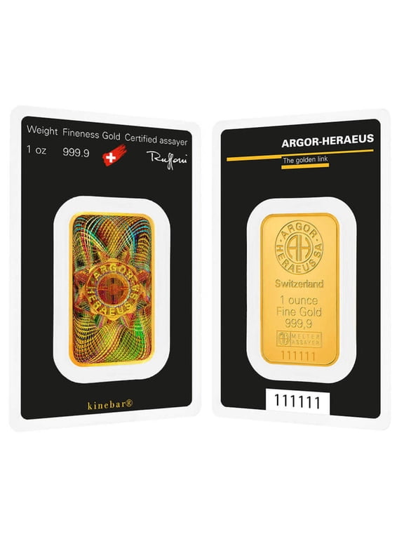 1 oz Gold Bar - Argor-Heraeus .9999 Fine KineBar Design (in Assay)
