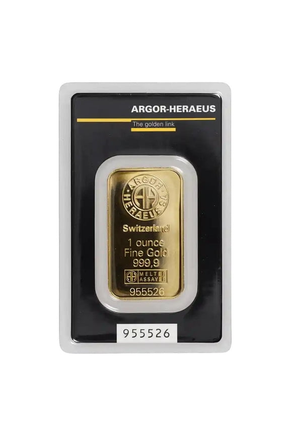 1 oz Gold Bar - Argor-Heraeus .9999 Fine (in Assay)