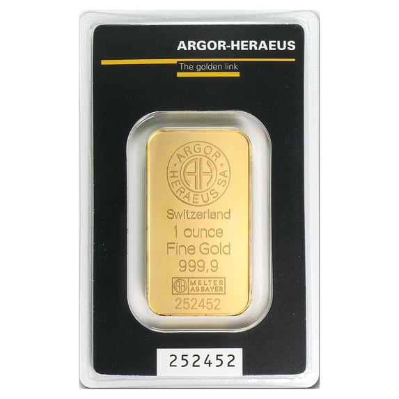 1 oz Gold Bar - Argor-Heraeus (In Assay)