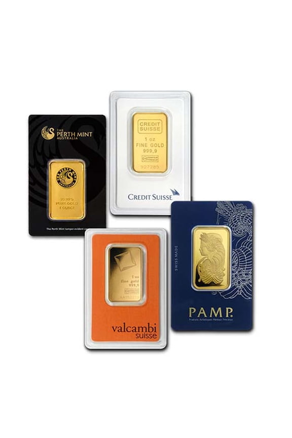 1 oz Gold Bar - Brand Name (w/Assay Card)
