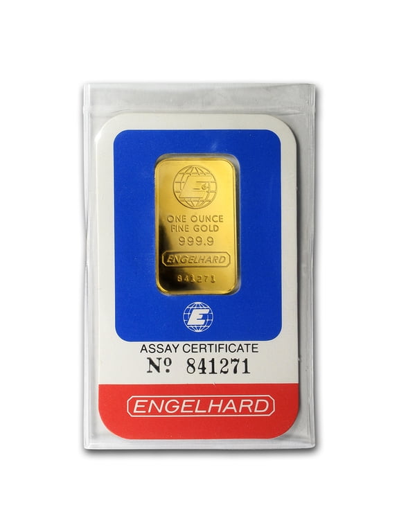 1 oz Gold Bar - Engelhard ('E' logo, In Assay Card)