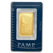 1 oz Gold Bar - Lady Fortuna In Assay