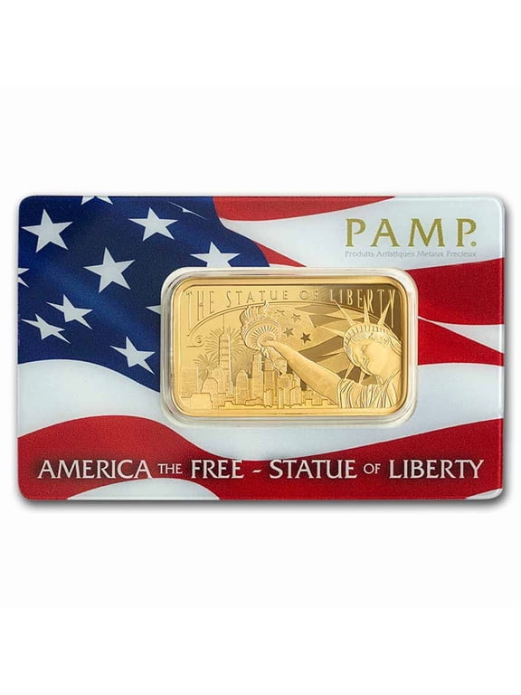 1 oz Gold Bar - PAMP America the Free Statue of Liberty (Assay)
