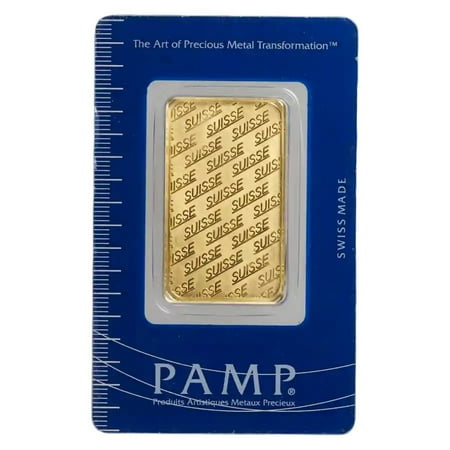 1 oz Gold Bar - PAMP Suisse Classic Design .9999 in Sealed Assay Card