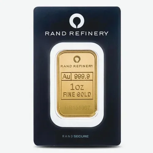 1 oz Gold Bar Rand Refinery (Black Assay) .9999 Pure
