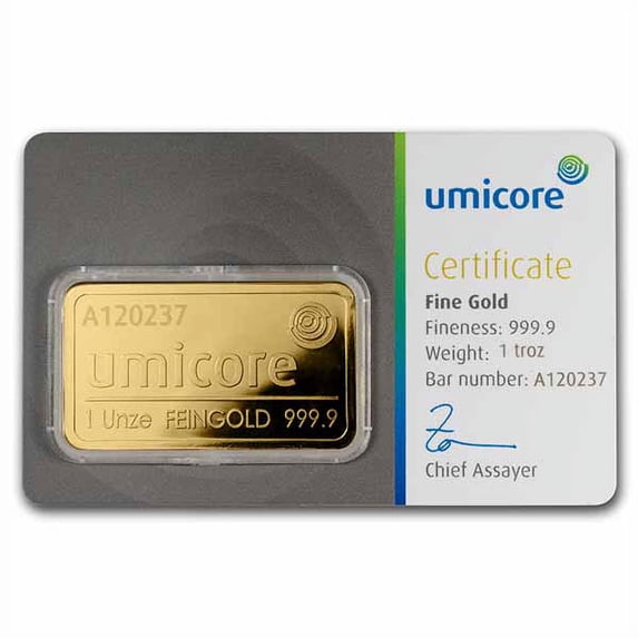 1 oz Gold Bar - Umicore (In Assay)
